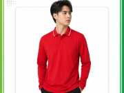 Mẫu áo thun đồng phục tay dài màu đỏ