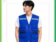 Mẫu áo gile kỹ sư lưới xanh bích