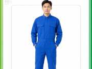 Mẫu áo liền quần bảo hộ cổ trụ xanh bích