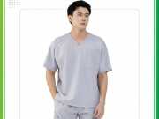 Mẫu đồng phục Scrubs y tế màu xám chì