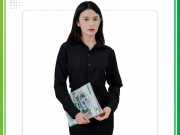 Mẫu áo sơ mi nữ công sở màu đen tuyền