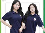 Mẫu áo lớp màu xanh than dáng oversize