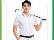 Mẫu áo polo đồng phục golf màu trắng
