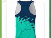 Mẫu áo chạy bộ đồng phục Singlet xanh ngọc