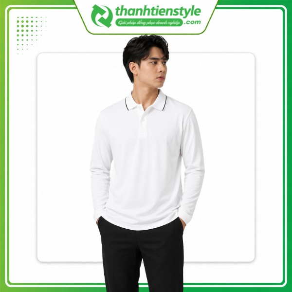 Mẫu áo thun đồng phục tay dài màu trắng