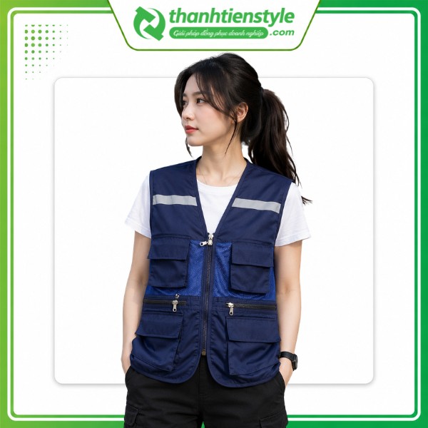 Mẫu áo đồng phục kỹ thuật xanh đen