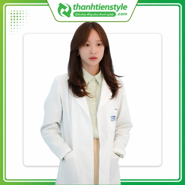 Mẫu áo Blouse bác sĩ khoác vest màu trắng 