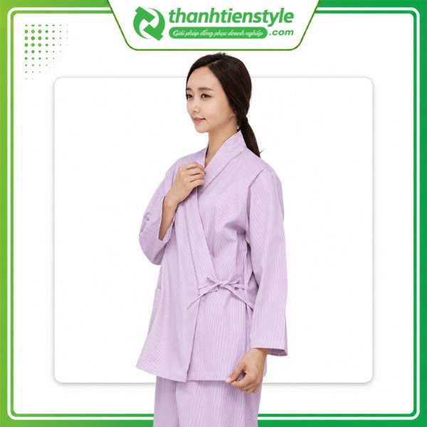 Mẫu đồng phục bệnh nhân phụ sản màu tím