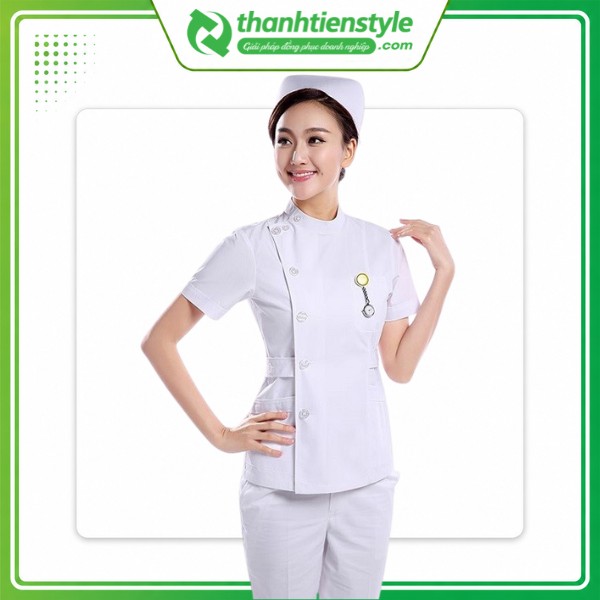 Mẫu đồng phục hộ lý màu trắng thanh lịch