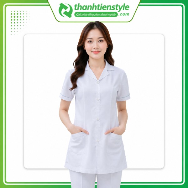 Mẫu áo đồng phục dược sĩ tay ngắn