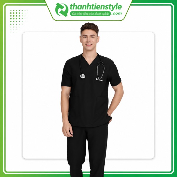 Mẫu đồng phục Scrubs y tế màu đen