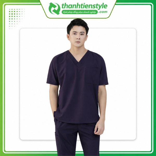 Mẫu đồng phục Scrubs y tế màu tim than