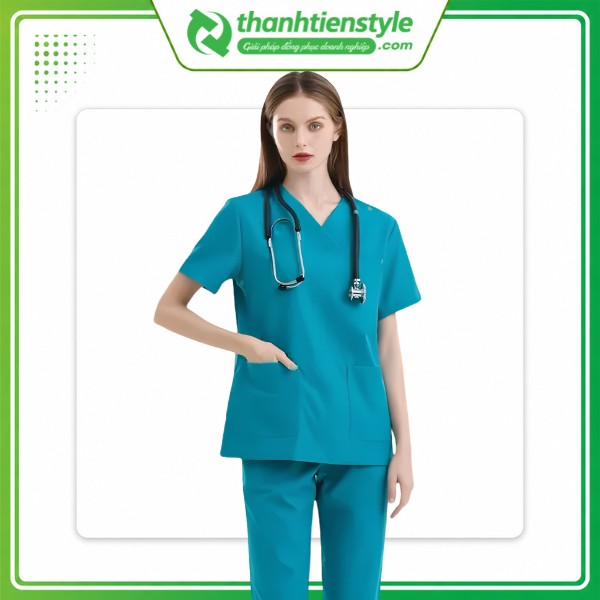 Đồng phục Scrubs y tế màu xanh