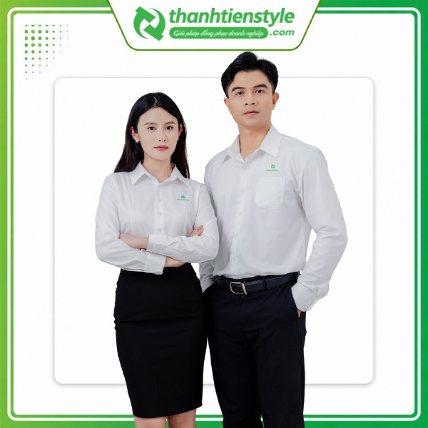 Mẫu áo sơ mi trắng đồng phục Thành Tiến