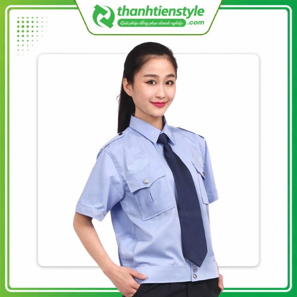 Mẫu đồng phục bảo vệ nữ màu xanh biển