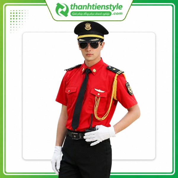 Mẫu đồng phục bảo vệ tiêu binh màu đỏ