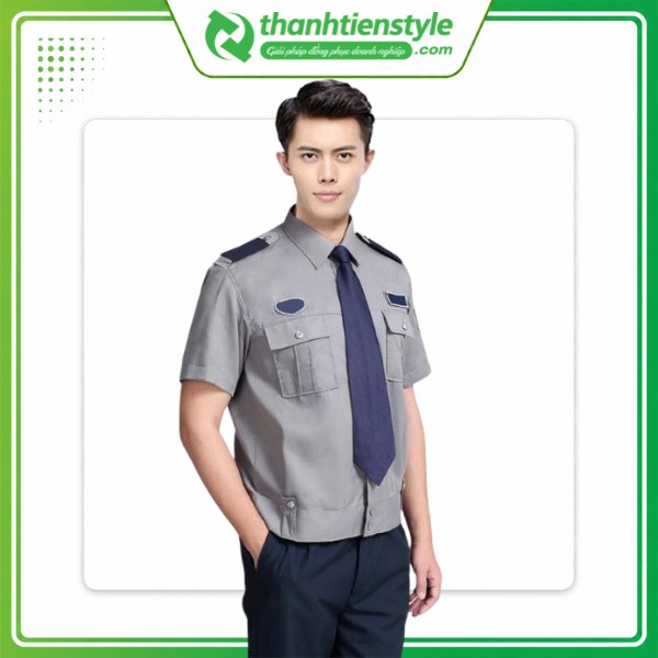 Mẫu đồng phục bảo vệ nam màu xám