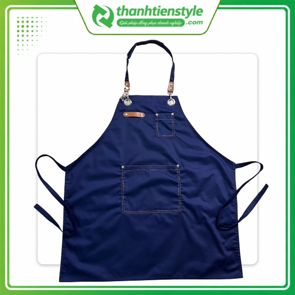 Mẫu tạp dề quán cà phê màu xanh đậm