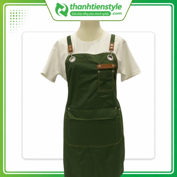 Mẫu tạp dề yếm màu xanh rêu
