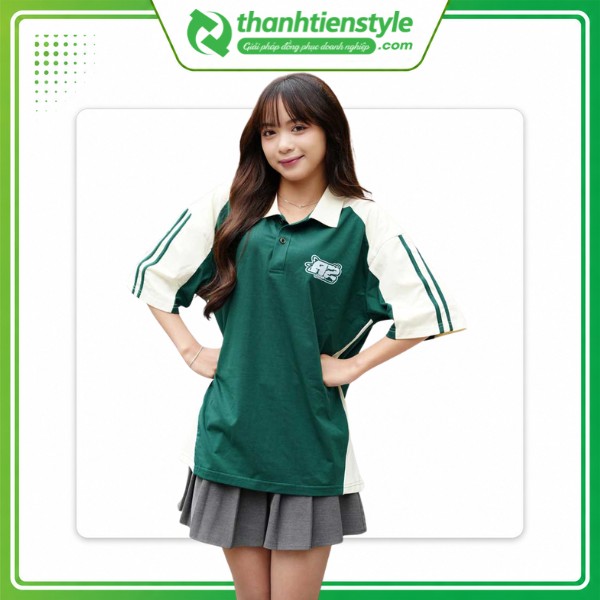 Mẫu áo đồng phục lớp Reen Try màu xanh iris
