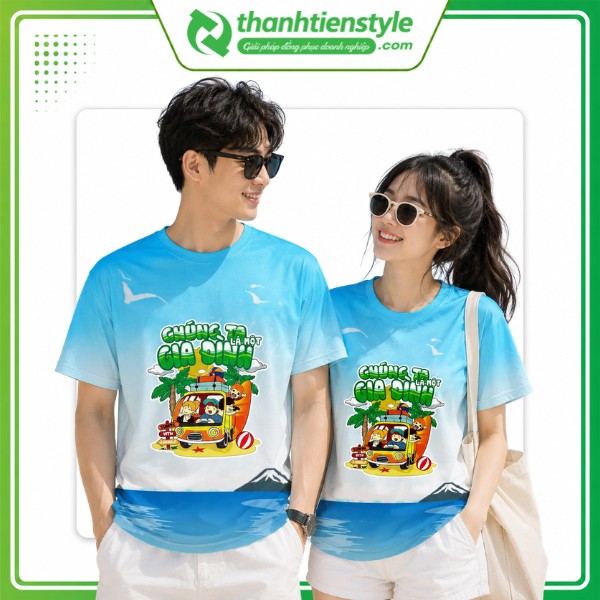 Mẫu áo đi biển chúng ta là một gia đình