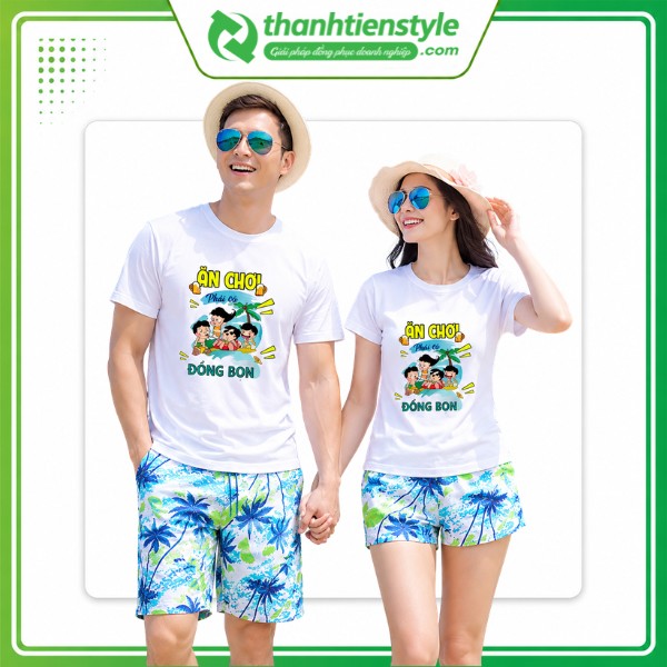 Mẫu áo thun đi biển Ăn chơi phải có đồng bọn