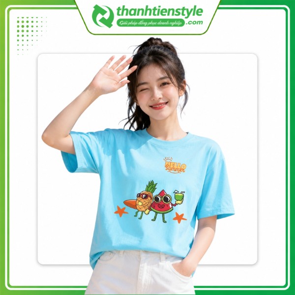 Mẫu áo thun đồng phục du lịch Hello Summer