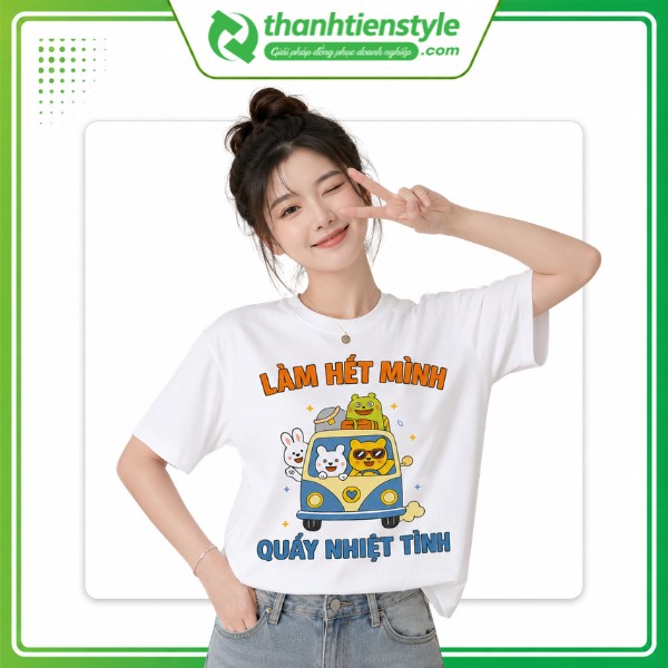 Mẫu áo team building làm hết mình quẩy nhiệt tình