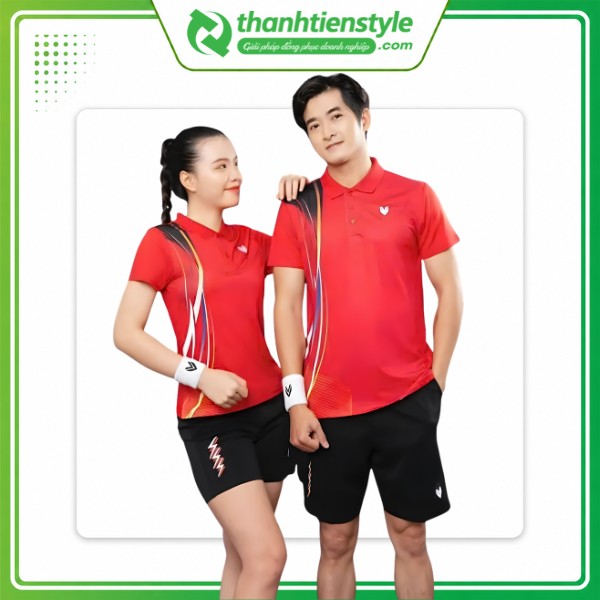 Mẫu áo Pickleball nam nữ VICTEC AVT đỏ rực rỡ