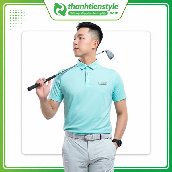 Mẫu áo polo golf màu xanh ngọc