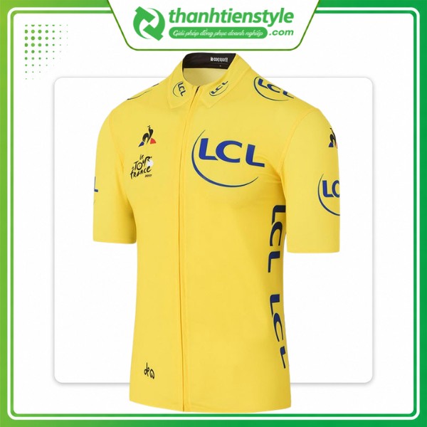 Mẫu áo xe đạp leo núi LCL Tour De France màu vàng