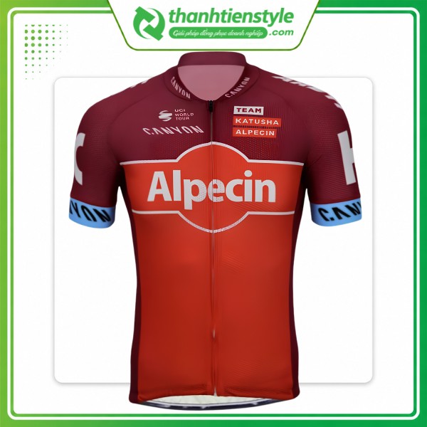 Mẫu áo xe đạp Team Alpecin đỏ chuyên nghiệp