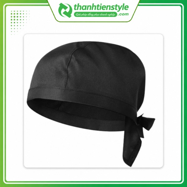 Mẫu nón bếp buộc dây bandana màu đen