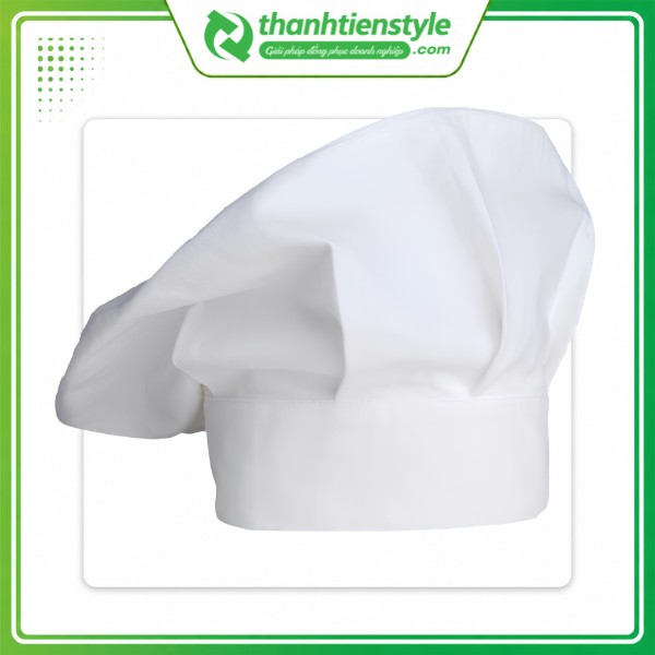 Mẫu nón đầu bếp màu trắng xếp ly chuẩn mực