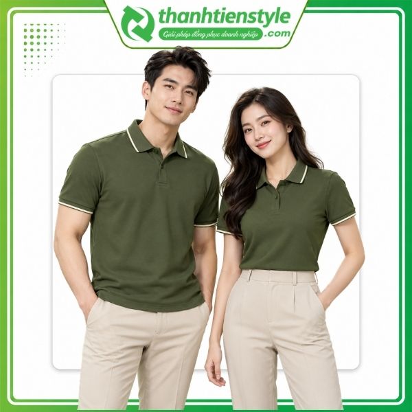 Áo đồng phục màu xanh rêu 