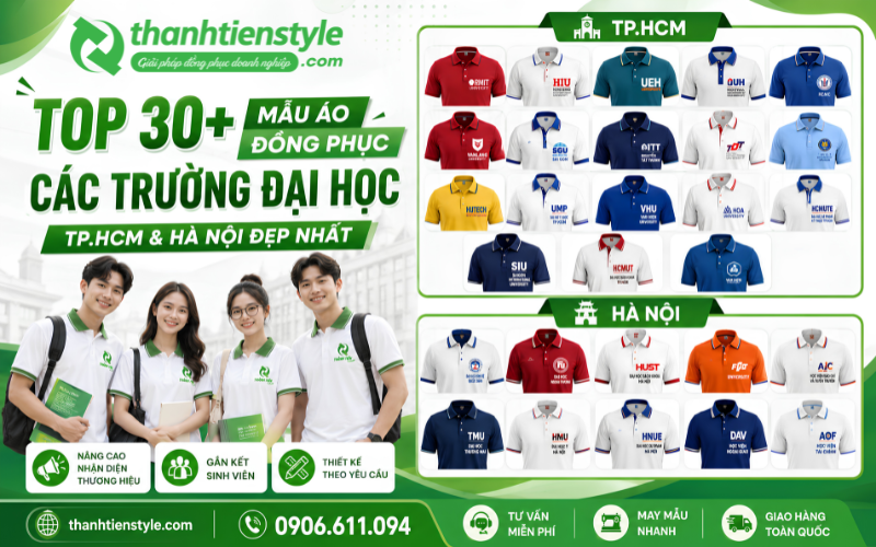 Top 30+ Mẫu Áo Đồng Phục Các Trường Đại Học TPHCM & Hà Nội đẹp nhất