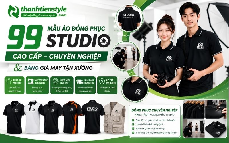 99 Mẫu áo đồng phục studio cao cấp chuyên nghiệp và bảng giá may tận xưởng