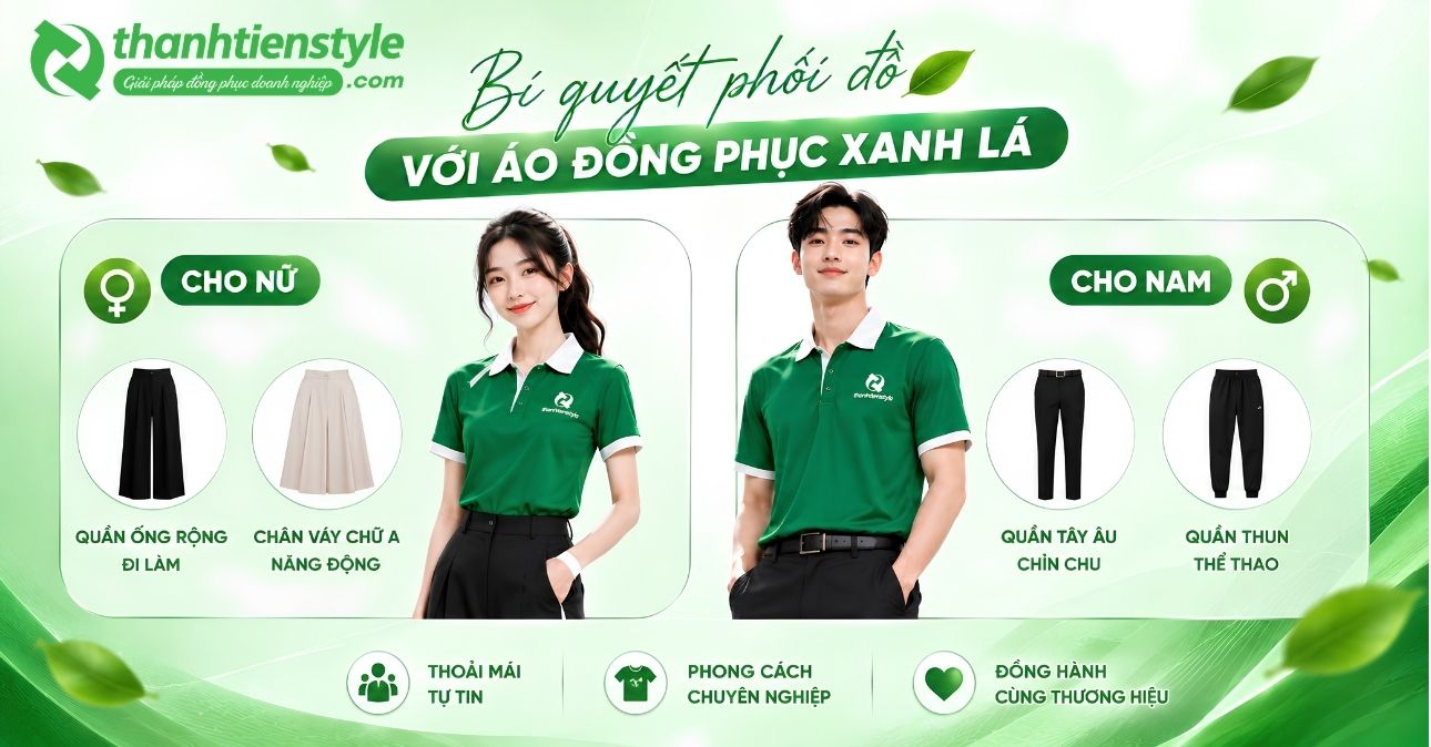 bi-quyet-ket-hop-trang-phuc-voi-ao-dong-phuc-xanh-la-cuc-chuan