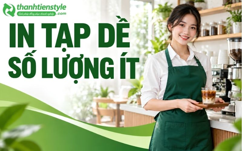 In tạp dề số lượng ít theo yêu cầu tại Thành Tiến Style